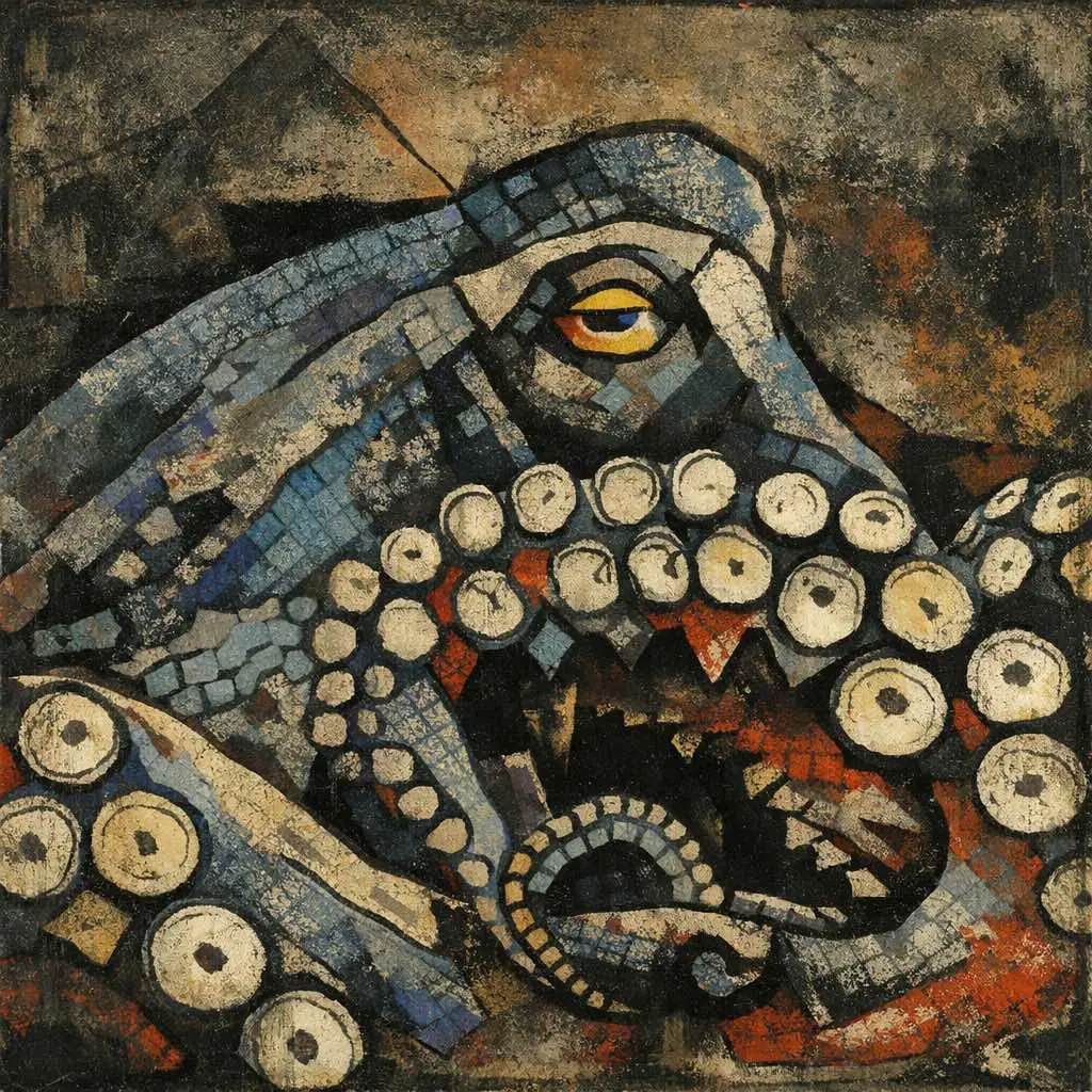 Octocubist - Trasformations to Mimic Roman Tiles in roman Bath - Stampa d'arte su tela