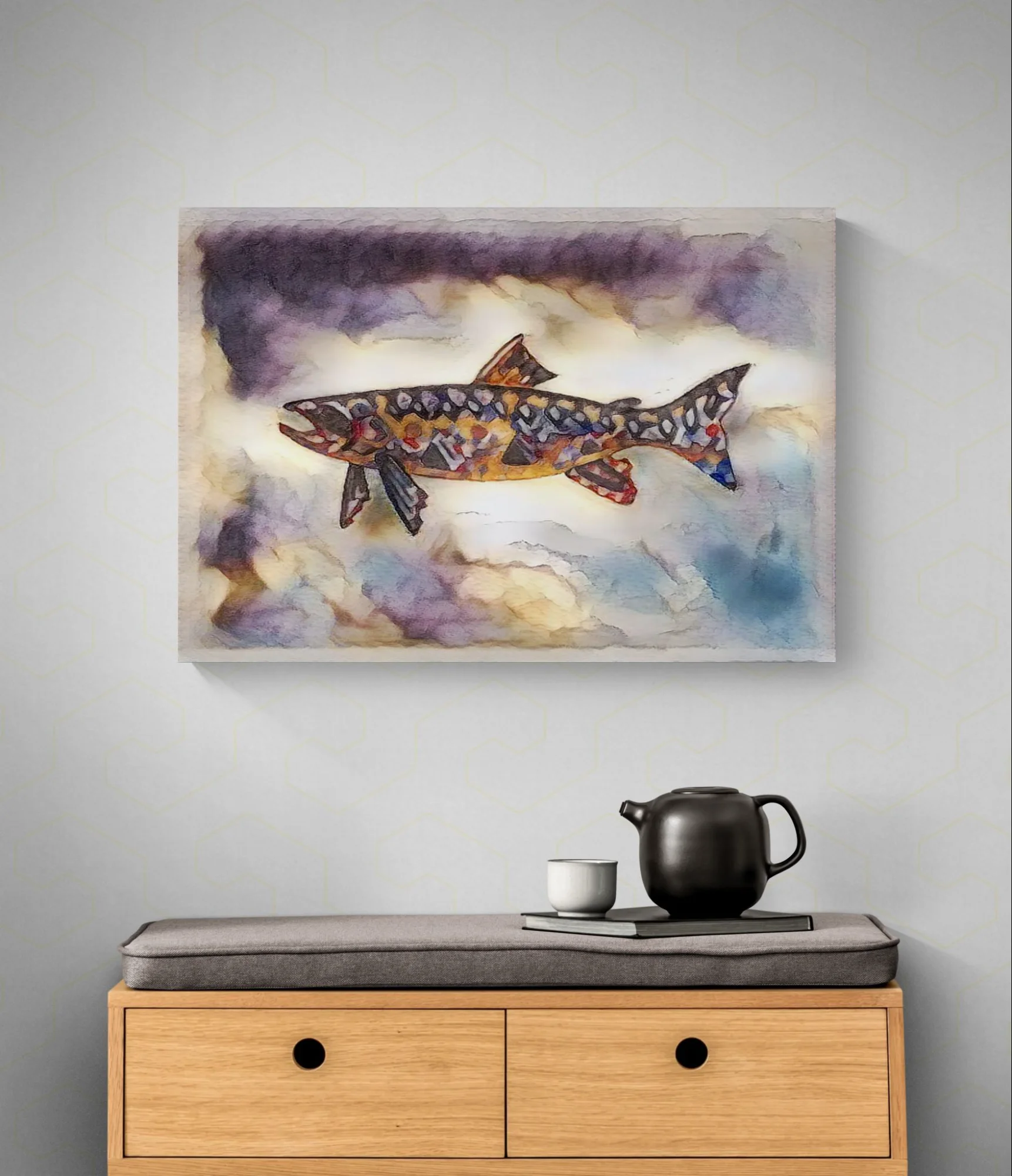 Salmotrutta Temporalis - 75x100 - Anteprima stampa in ambiente