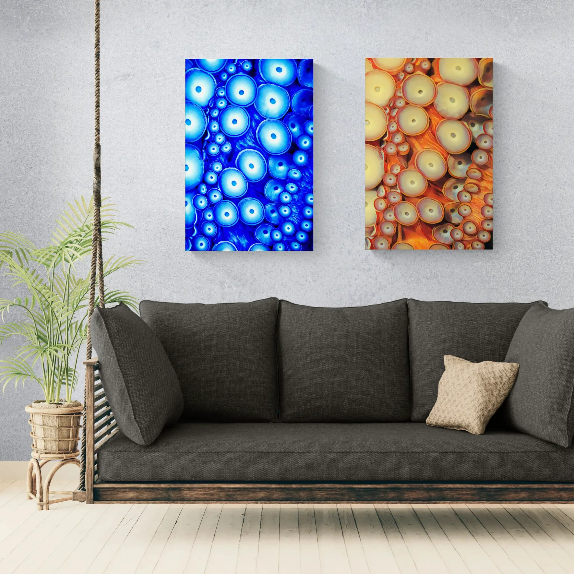 OCTOBLUE SUCKERS - 2x90x60 - Anteprima stampa in ambiente