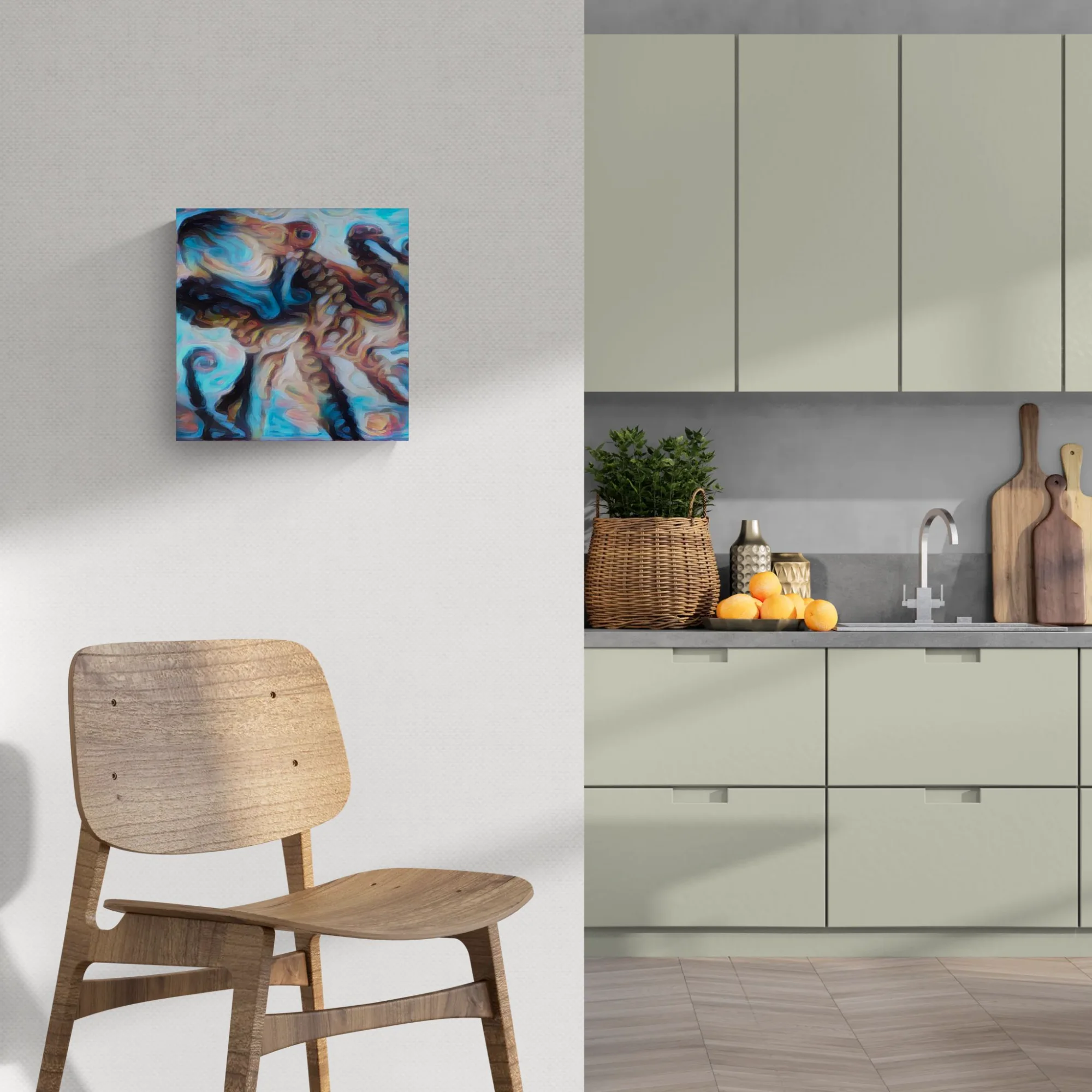 OCTOPUS EREBUS - 40x40 - Anteprima stampa in ambiente