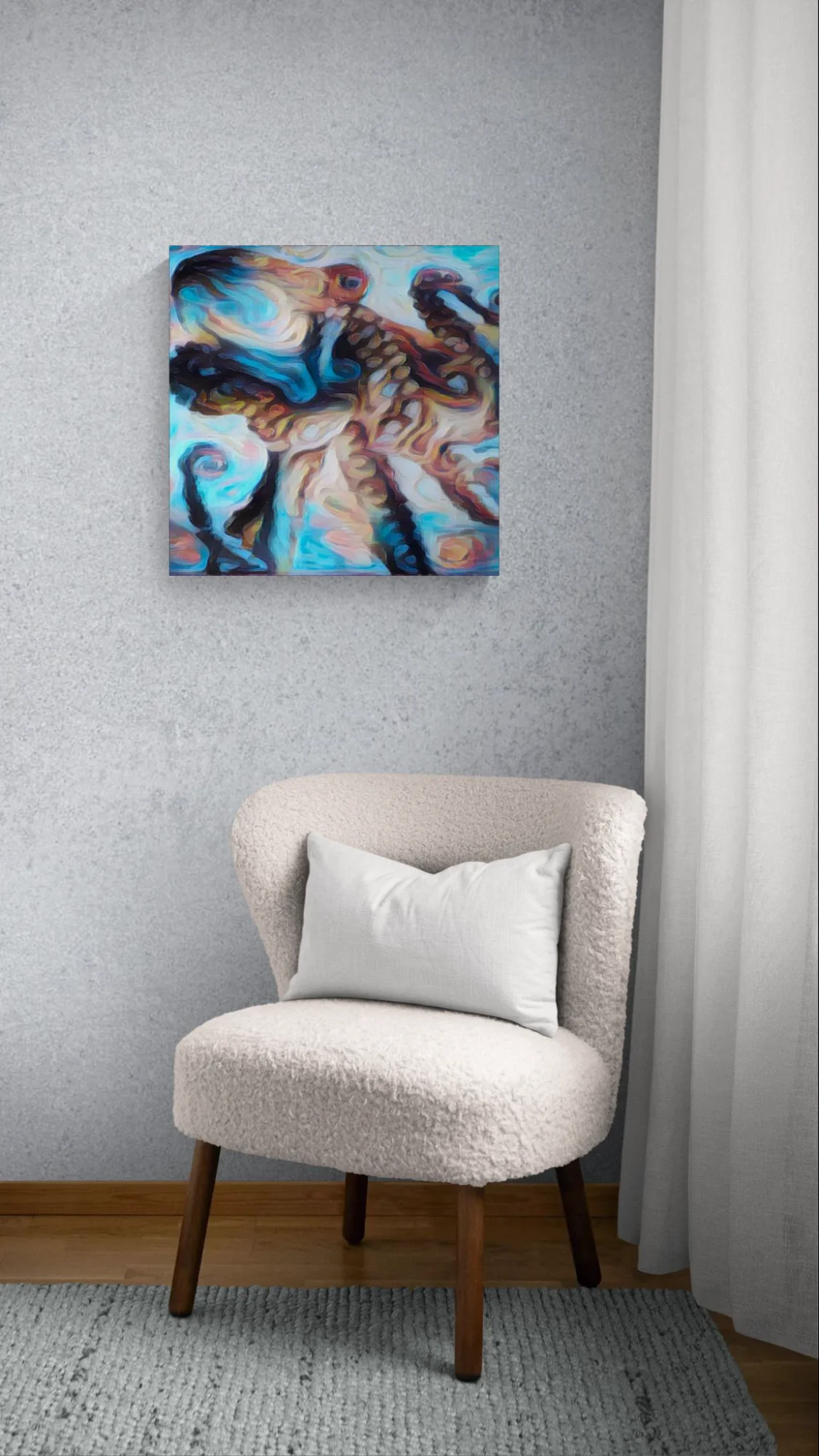 OCTOPUS EREBUS - 60x60 - Anteprima stampa in ambiente