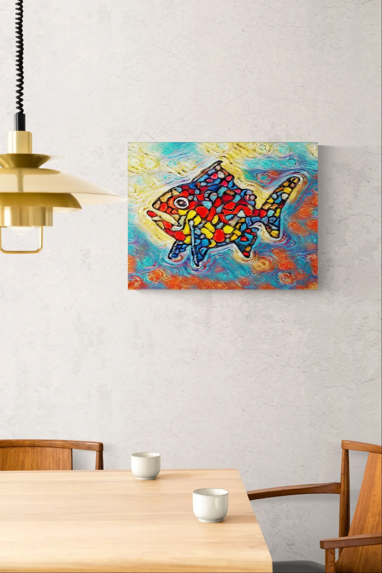 OLIM, QUIDAM PISCICULI ... - 90x60 - Anteprima stampa in ambiente