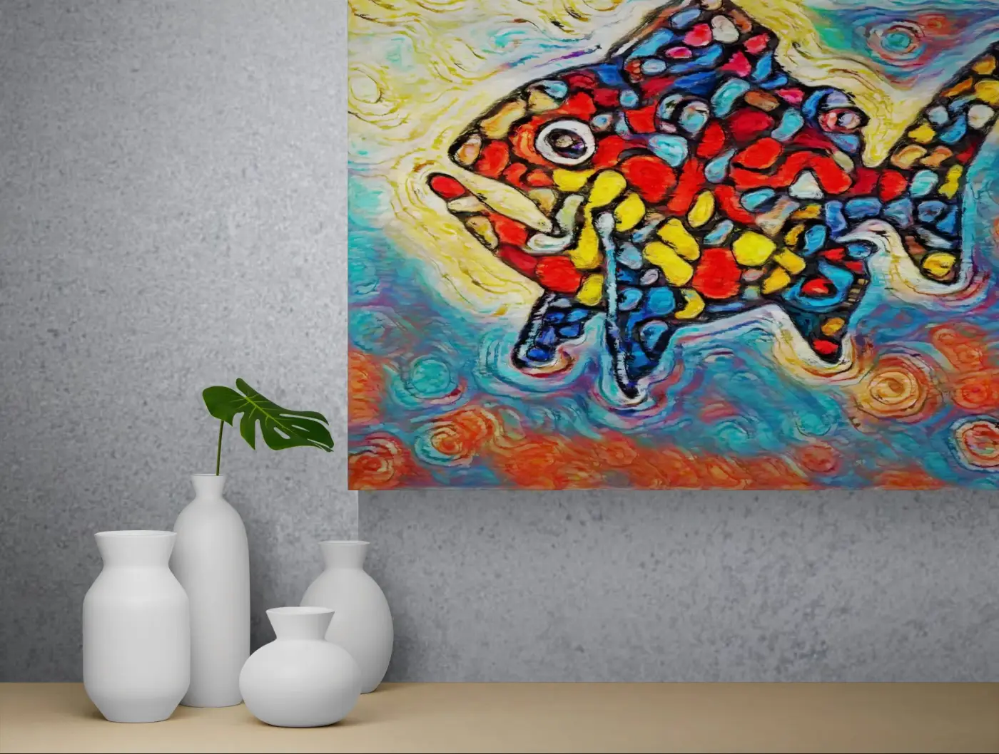 OLIM, QUIDAM PISCICULI ... - 100x75 - Anteprima stampa in ambiente