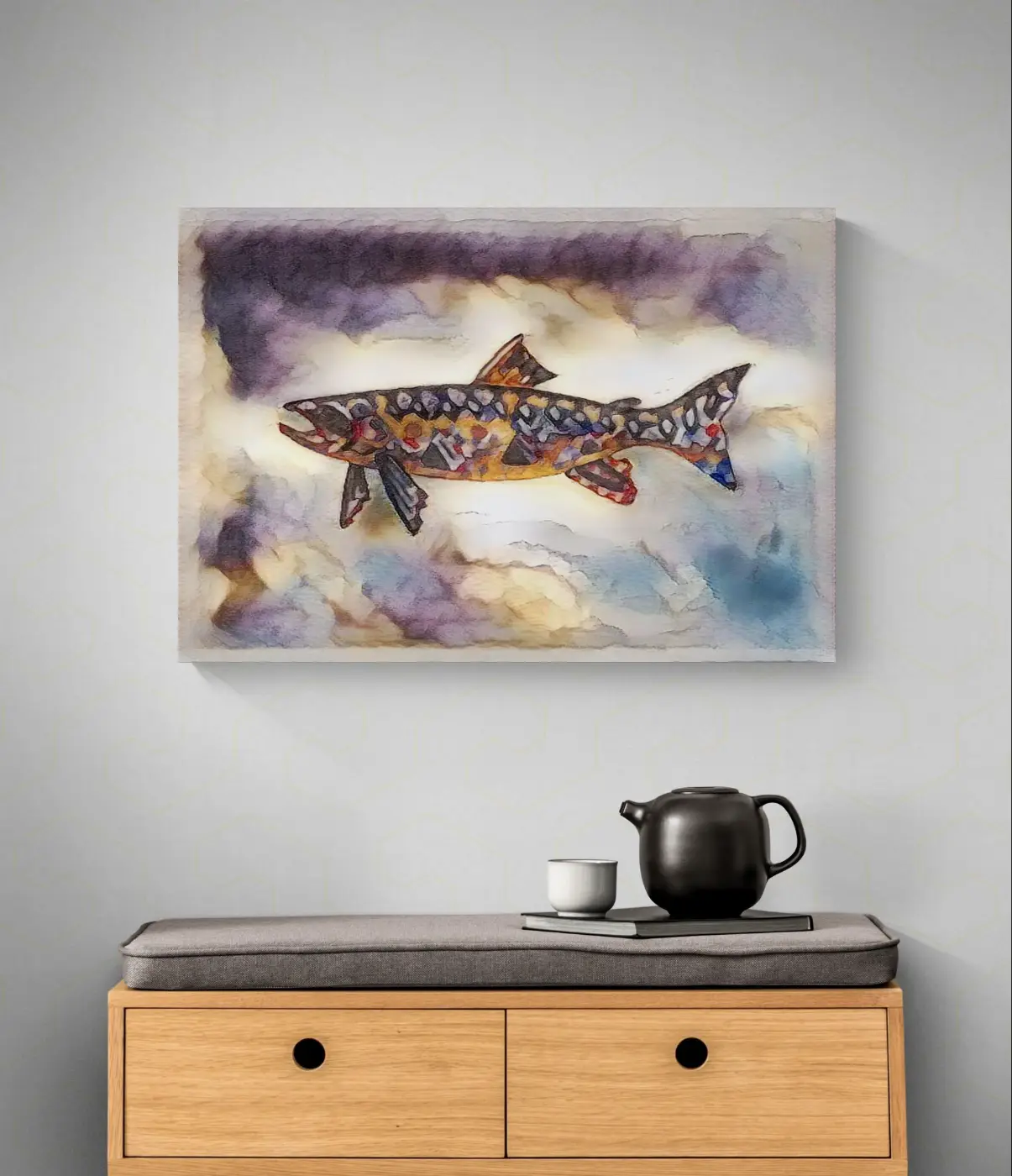 Salmotrutta Temporalis - 80x120 - Anteprima stampa in ambiente